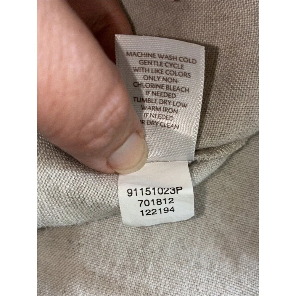 J Jill Tan Linen Wide Leg Capri CropPants Sz LP Pull-on Baggy Lagenlook Coastal